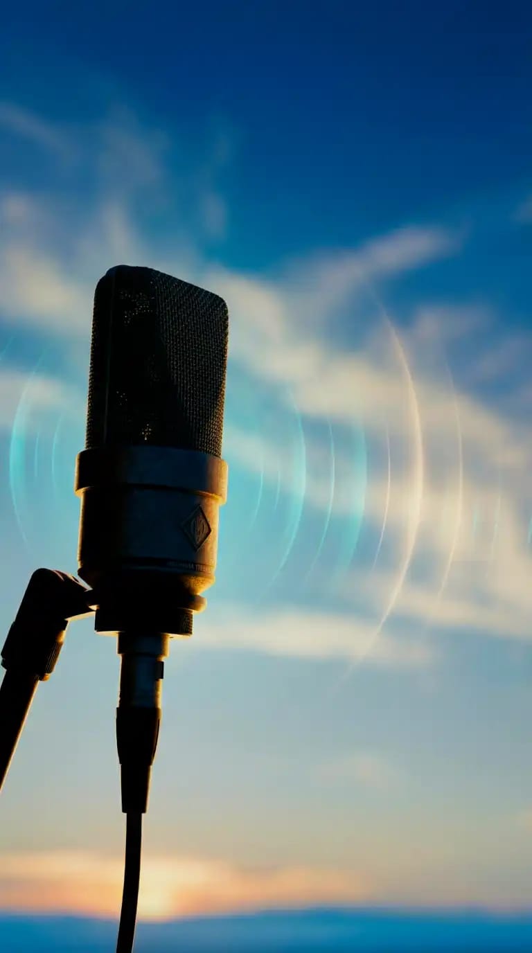 Studio microphone background