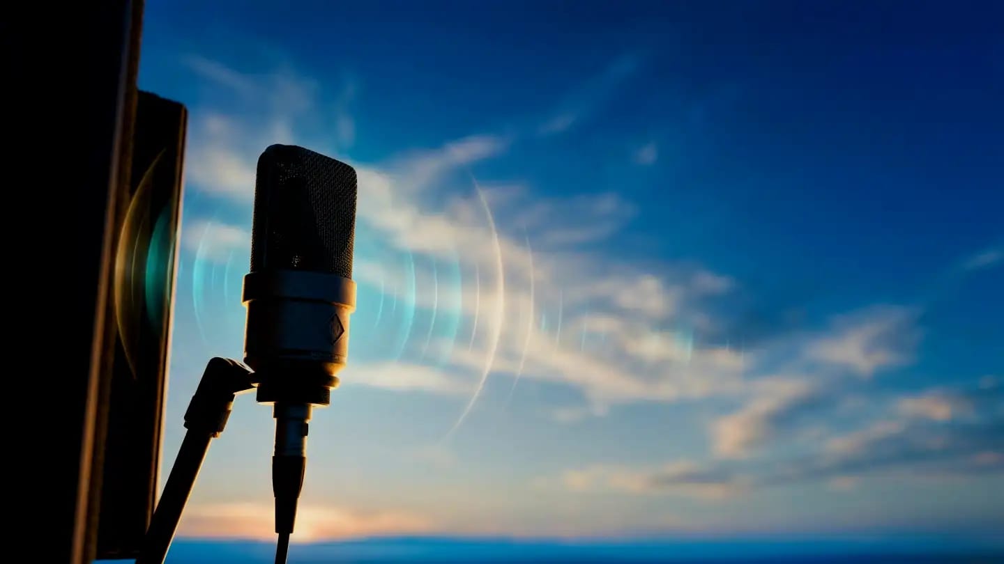 Studio microphone background